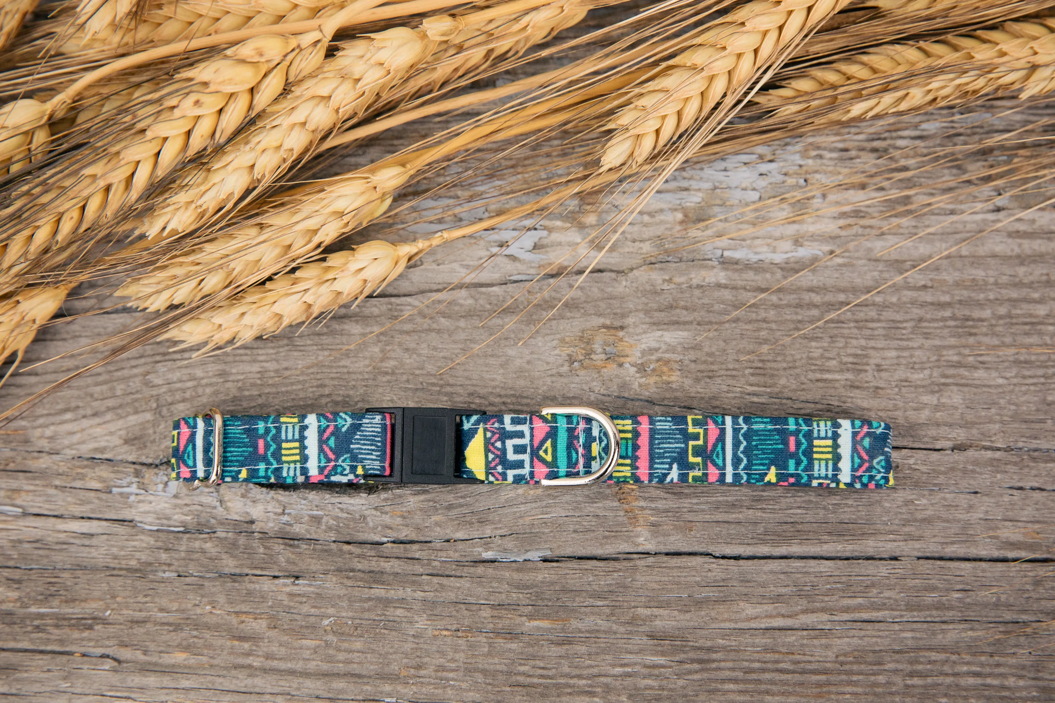 Blue Tribal Cat Collar