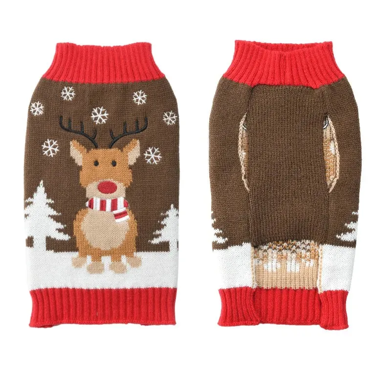 Christmas Striped Dog Knitted Sweater