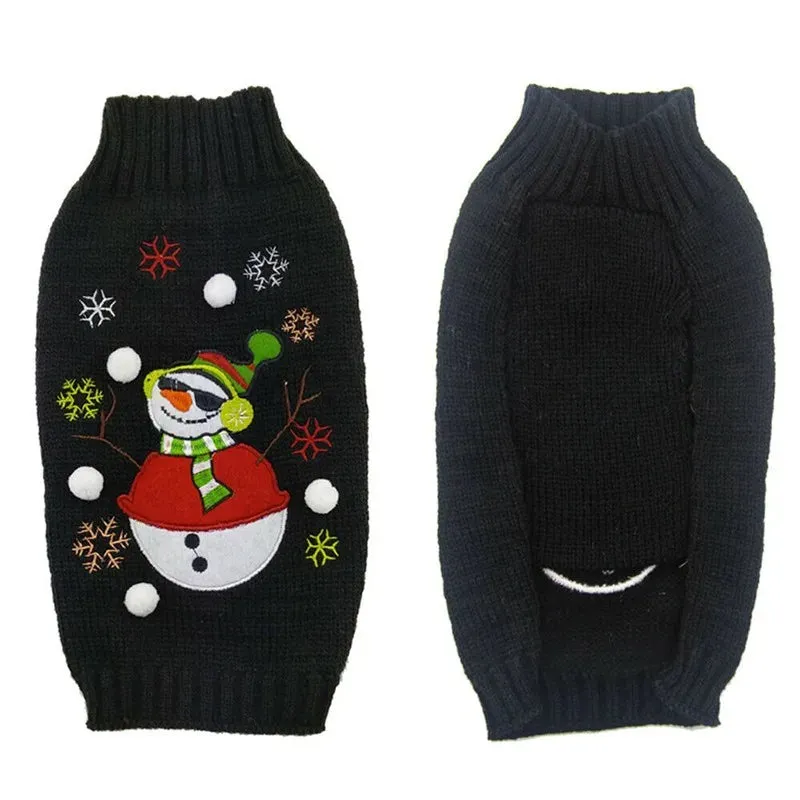 Christmas Striped Dog Knitted Sweater