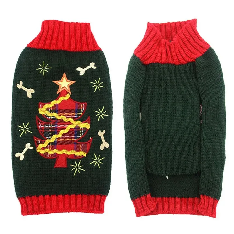 Christmas Striped Dog Knitted Sweater