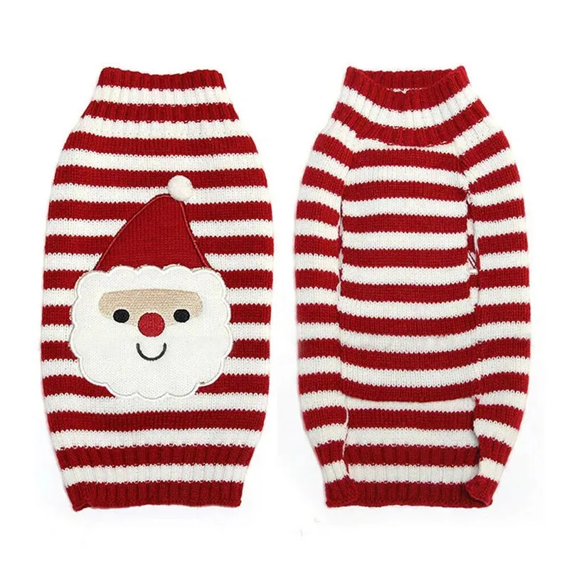 Christmas Striped Dog Knitted Sweater