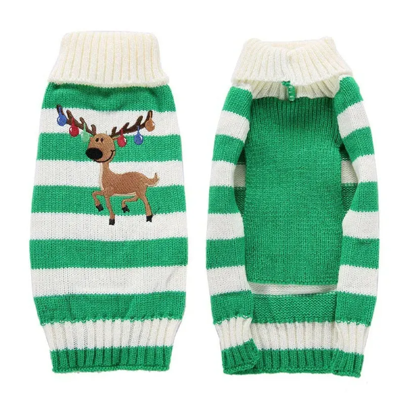 Christmas Striped Dog Knitted Sweater