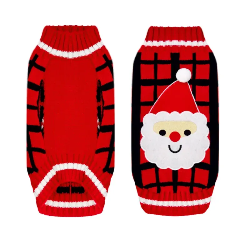 Christmas Striped Dog Knitted Sweater