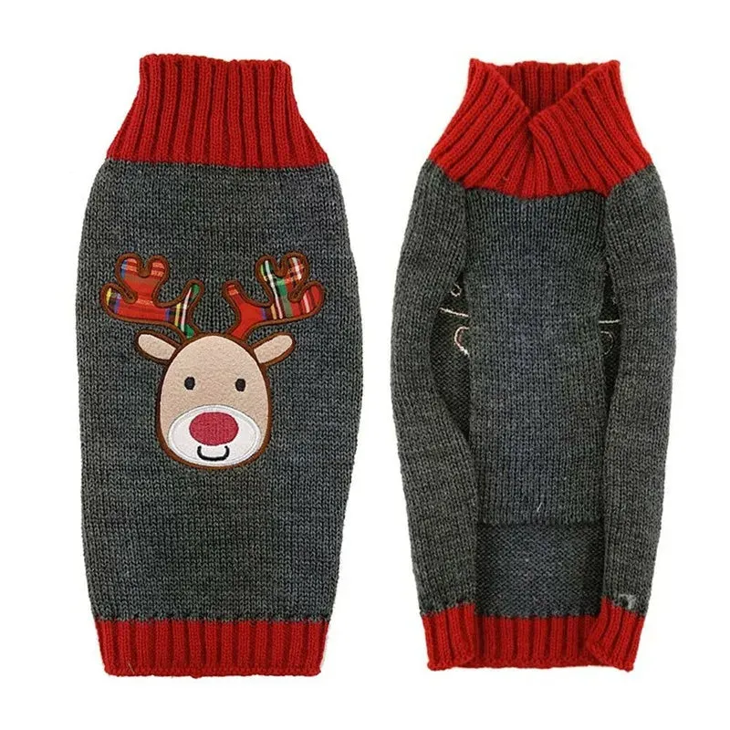 Christmas Striped Dog Knitted Sweater