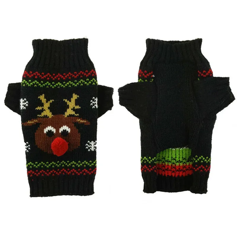 Christmas Striped Dog Knitted Sweater