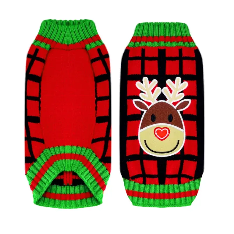 Christmas Striped Dog Knitted Sweater