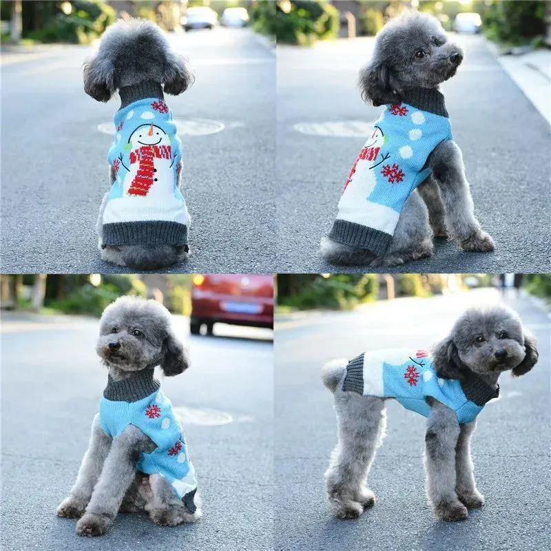 Christmas Striped Dog Knitted Sweater