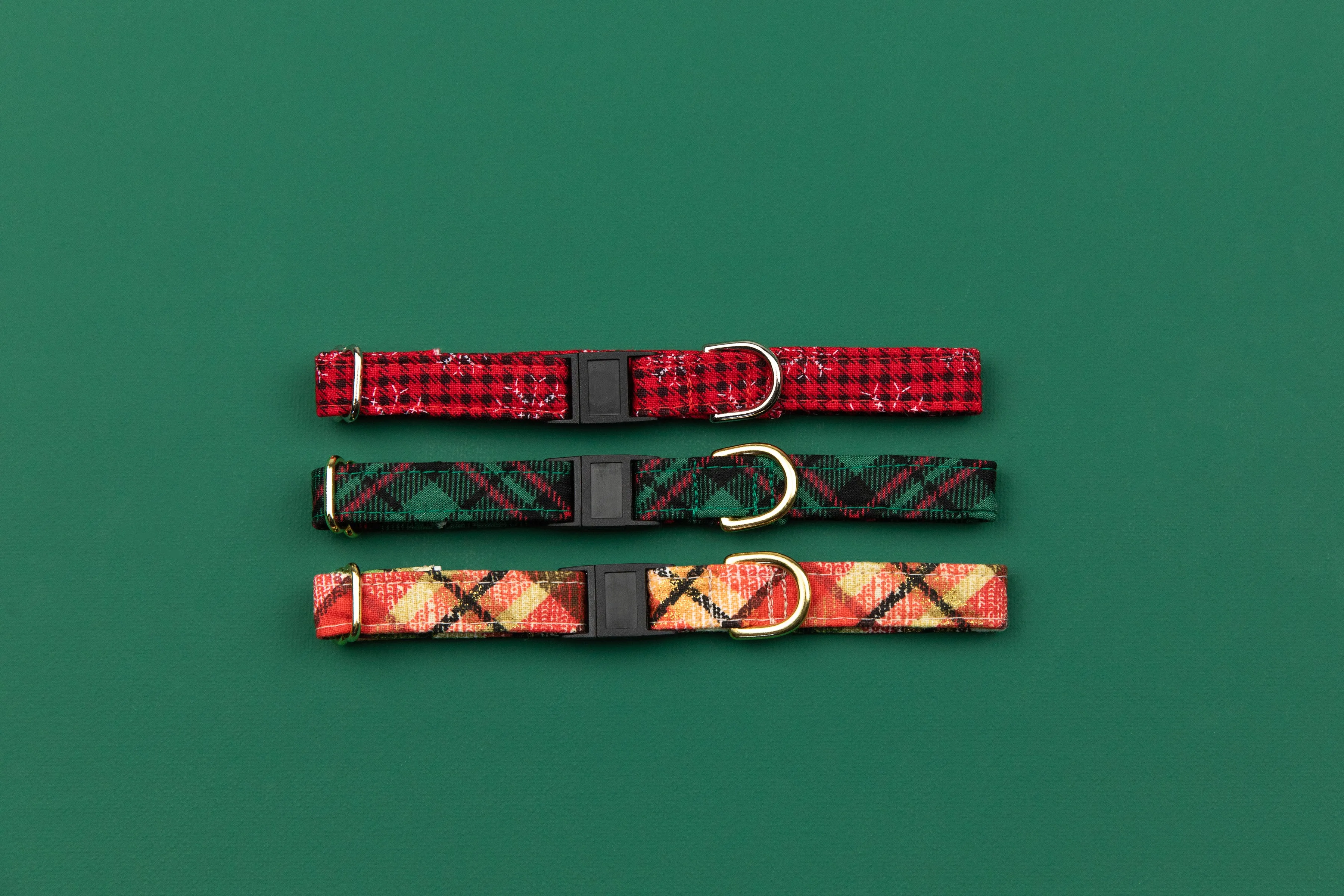 Gold Gilded Plaid Breakaway Cat Collar