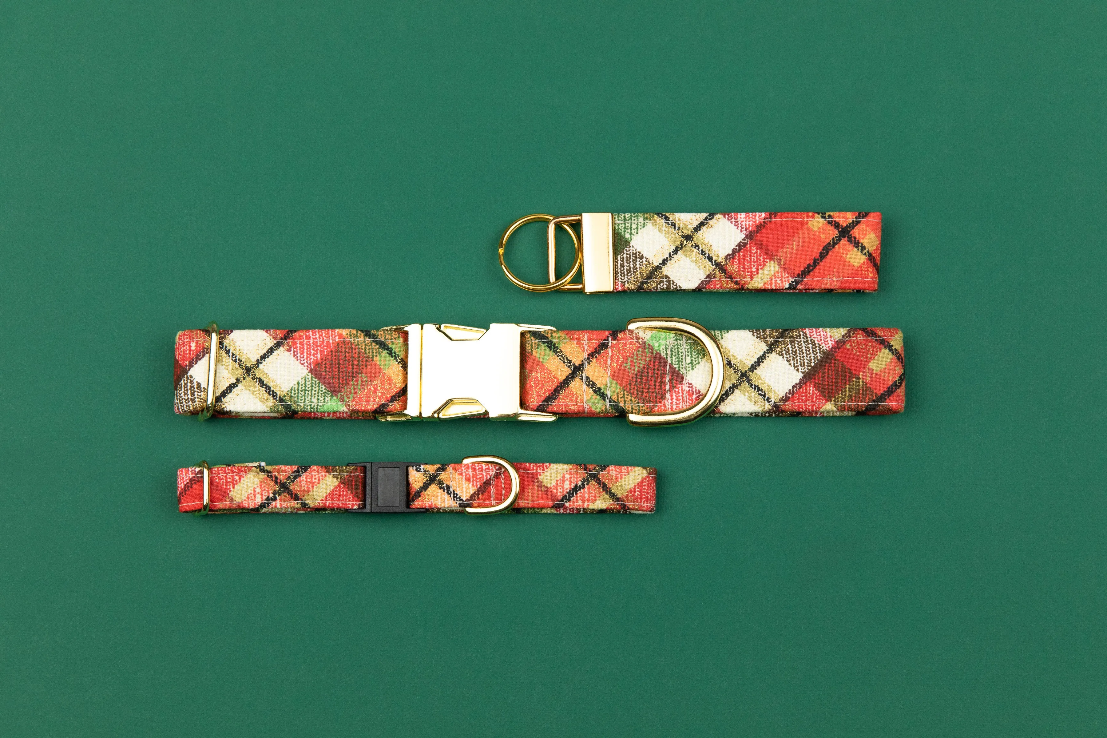 Gold Gilded Plaid Breakaway Cat Collar
