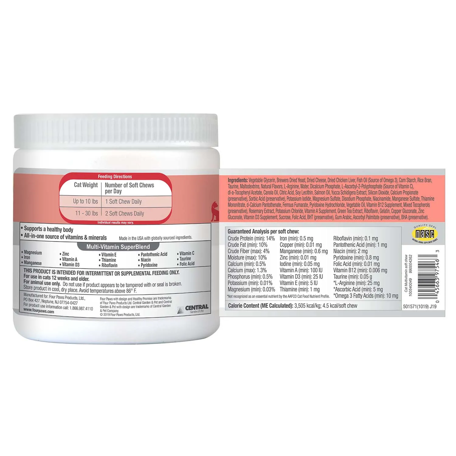 Healthy Promise Multi-Vitamins For Cats, Savory Chicken, 120 ct
