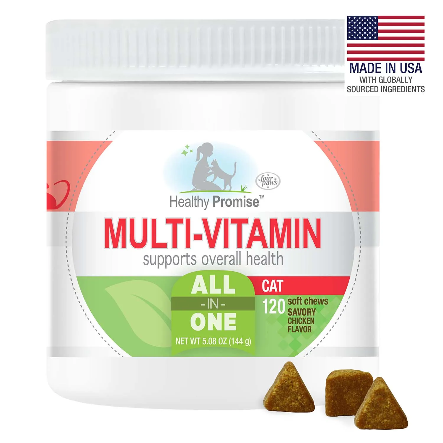 Healthy Promise Multi-Vitamins For Cats, Savory Chicken, 120 ct