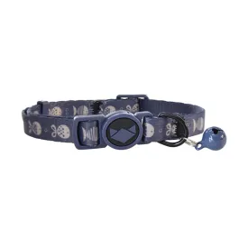 La Doggie Vita Go Fish Indigo and Taupe Cat Collar