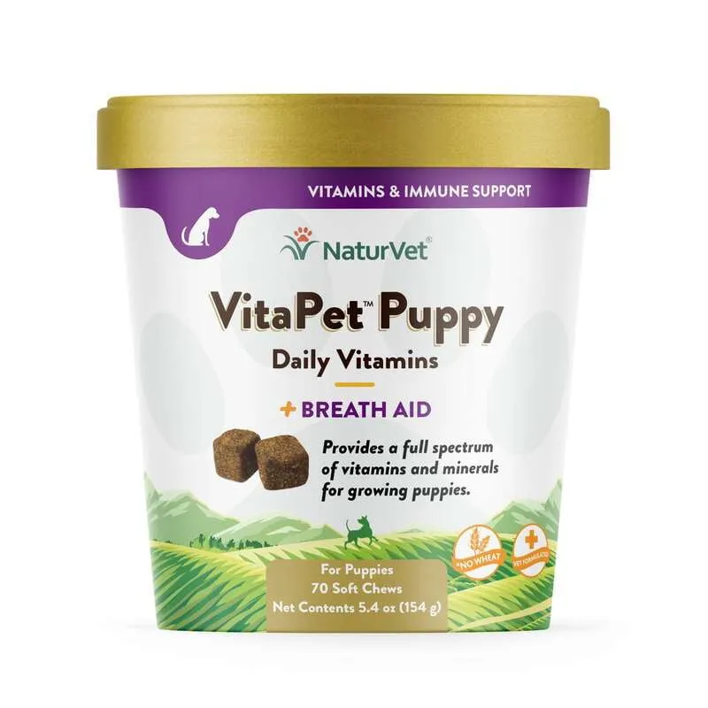 NaturVet VitaPet Puppy Daily Vitamins plus Breath Aid 70 soft chews