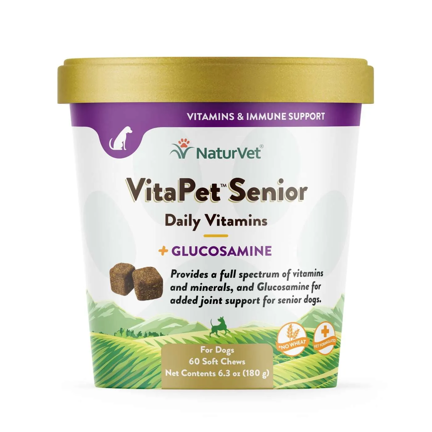 NaturVet VitaPet Senior Daily Vitamins plus Glucosamine 60 soft chews