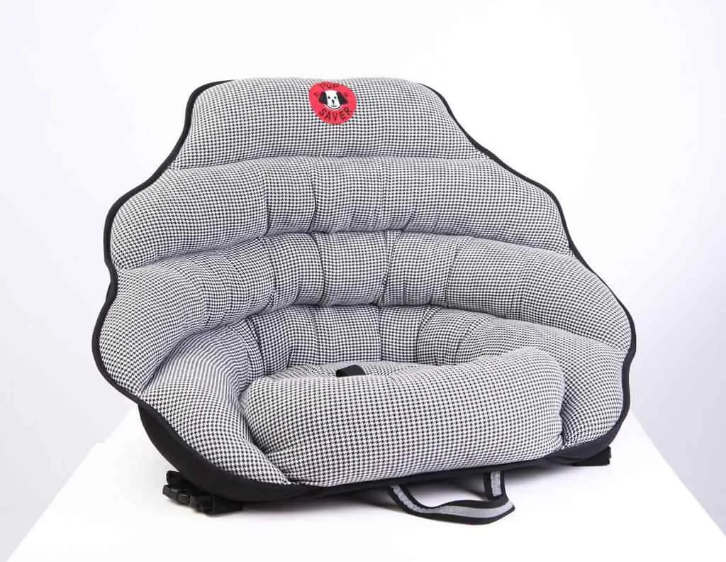 PupSaver Crash-Tested Car Safety Seat for Dogs BLACK & WHITE HOUNDSTOOTH Original PupSaver
