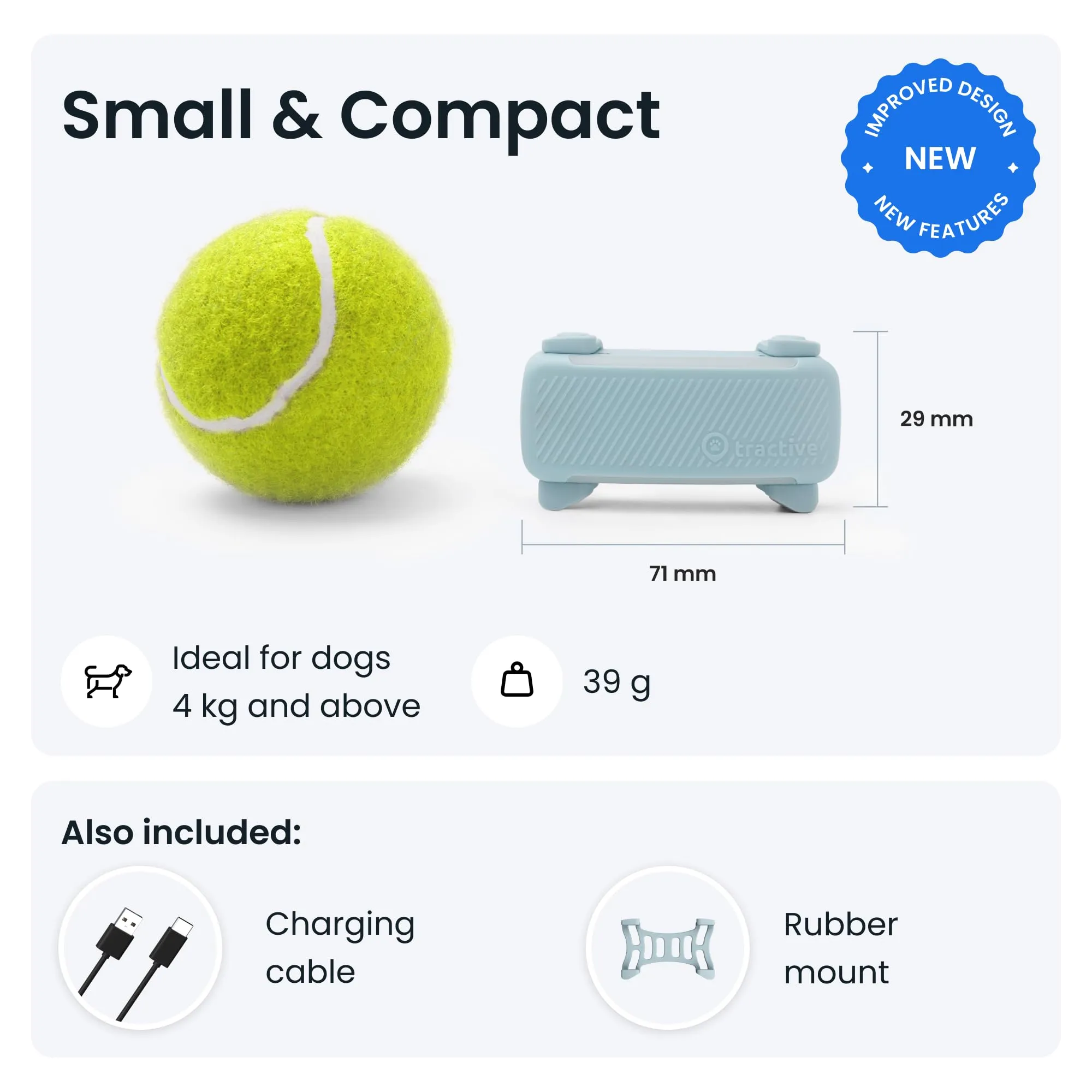 Tractive GPS Dog Tracker | 2025 Edition | Market leader | Real-time location tracking | Escape Alerts | Activity Monitoring | Health Alerts | Bark Monitoring (Mint)