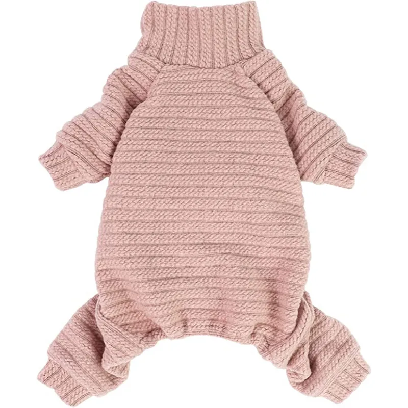Turtleneck Knitted Dog Sweater Puppy Pajamas Thermal Doggie Winter Clothes Knitwear Pet Coats Cat Apparel Green Small