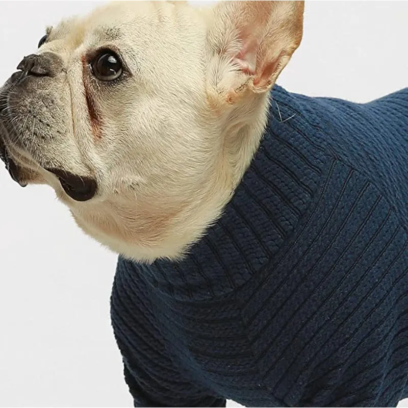Turtleneck Knitted Dog Sweater Puppy Pajamas Thermal Doggie Winter Clothes Knitwear Pet Coats Cat Apparel Green Small