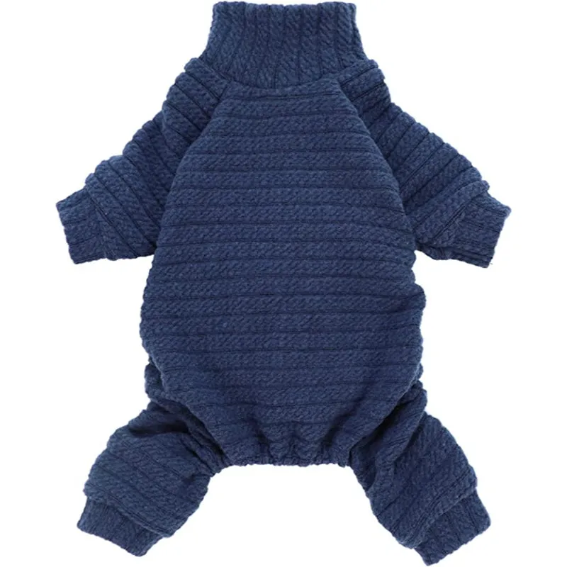Turtleneck Knitted Dog Sweater Puppy Pajamas Thermal Doggie Winter Clothes Knitwear Pet Coats Cat Apparel Green Small